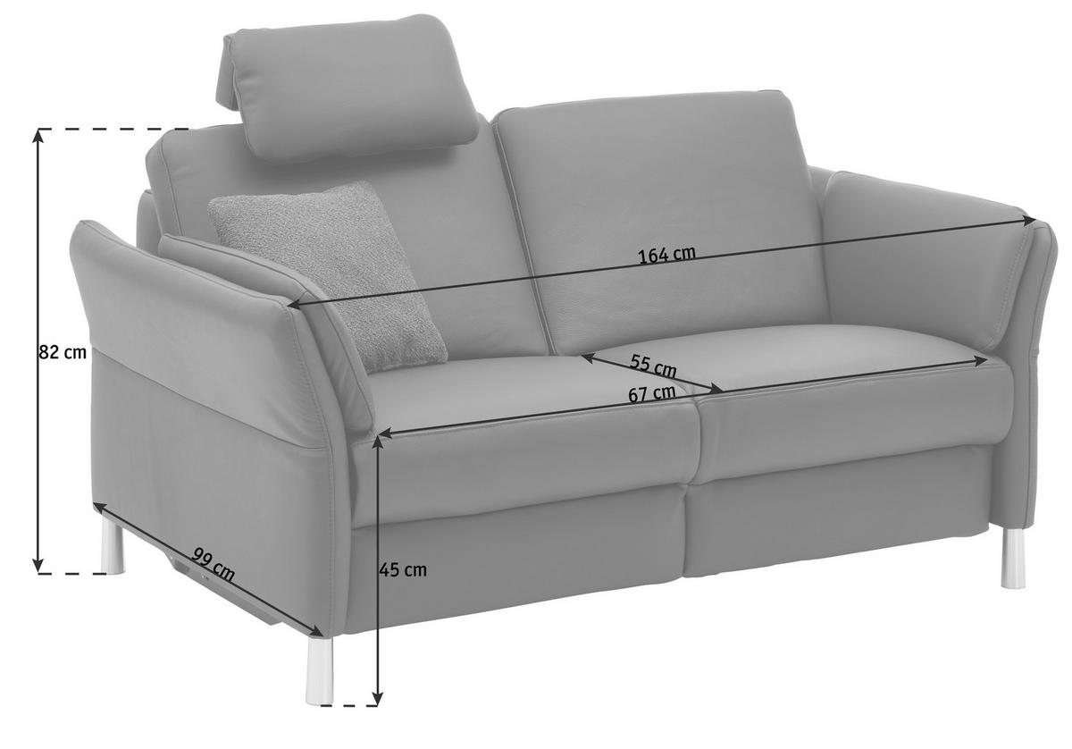 2,5-SITS SOFFA i äkta läder cognacfärgad  - aluminiumfärg/cognacfärgad, Design, metall/läder (164/82/99cm) - Dieter Knoll