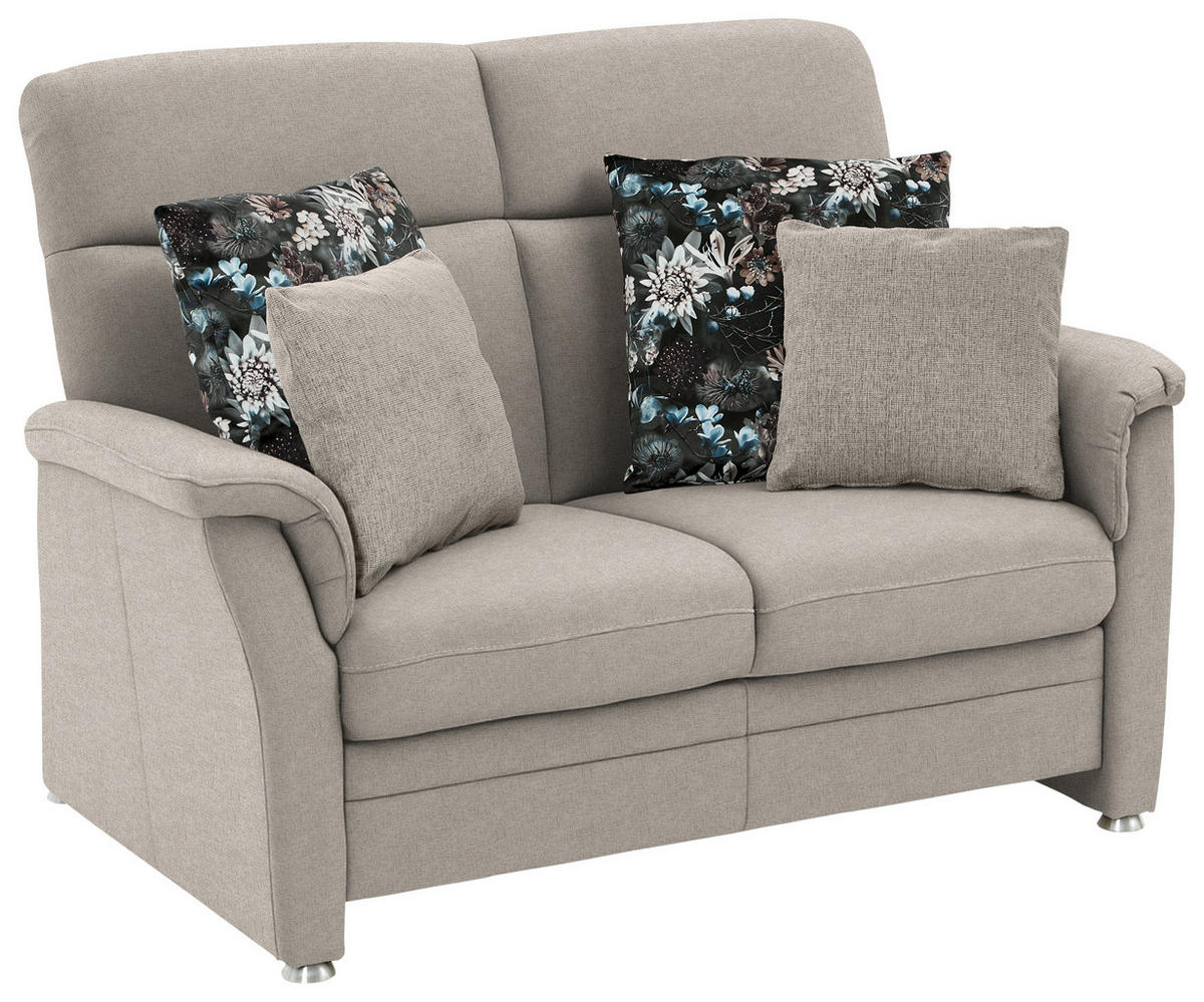 2-SITZER-SOFA  in Flachgewebe Beige  - Beige/Alufarben, KONVENTIONELL, Textil/Metall (142/100/89cm) - Beldomo Comfort