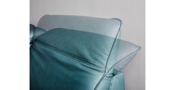 ECKSOFA in Echtleder Opal  - Opal/Schwarz, Design, Leder/Metall (332/193cm) - Dieter Knoll