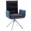 ARMLEHNSTUHL DREHBAR 360°  in Flachgewebe  - Blau/Edelstahlfarben, Design, Textil/Metall (59/93/59cm) - Dieter Knoll