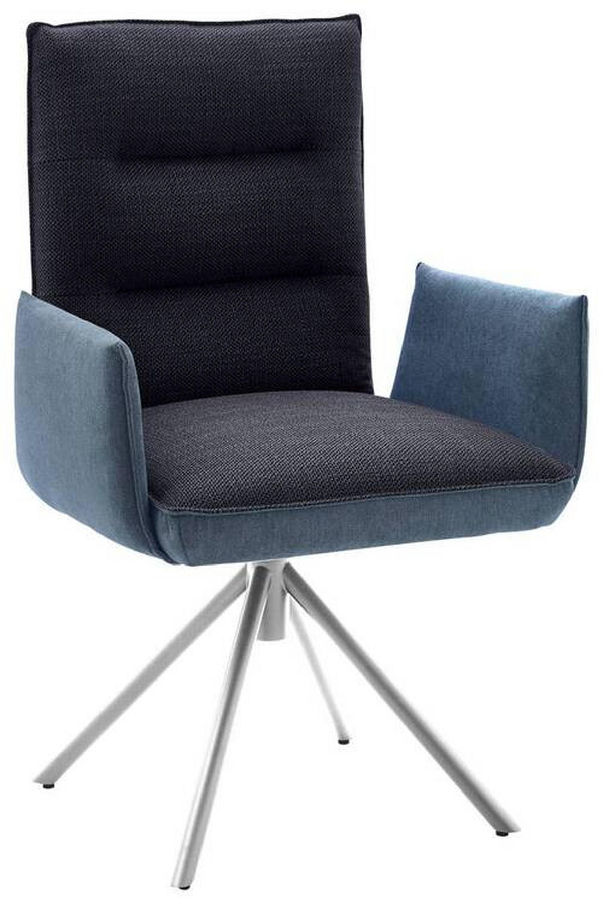 ARMLEHNSTUHL DREHBAR 360°  in Flachgewebe  - Blau/Edelstahlfarben, Design, Textil/Metall (59/93/59cm) - Dieter Knoll