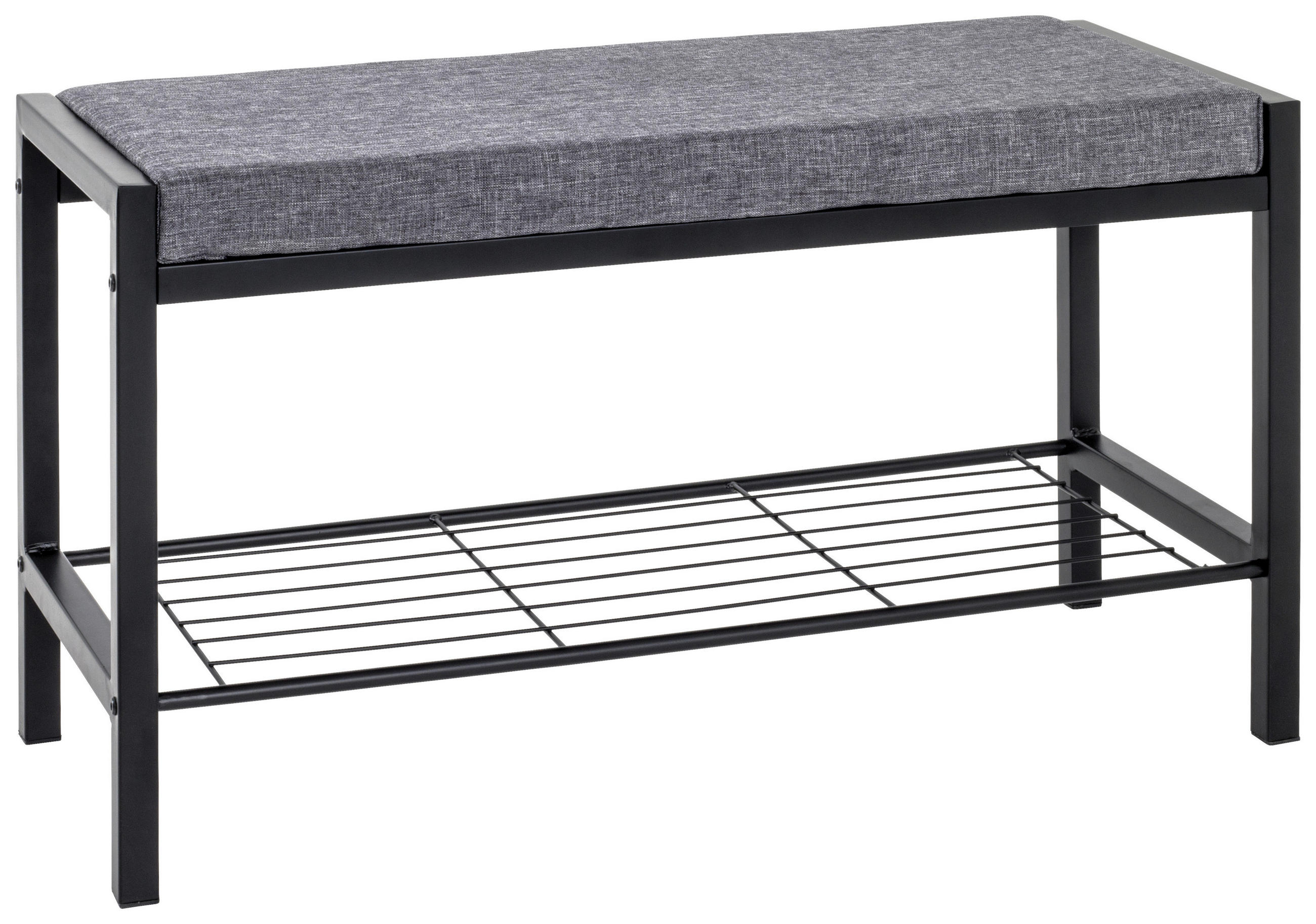 SKOBÄNK 80/48/32 cm grå, svart 48/80/32 cm