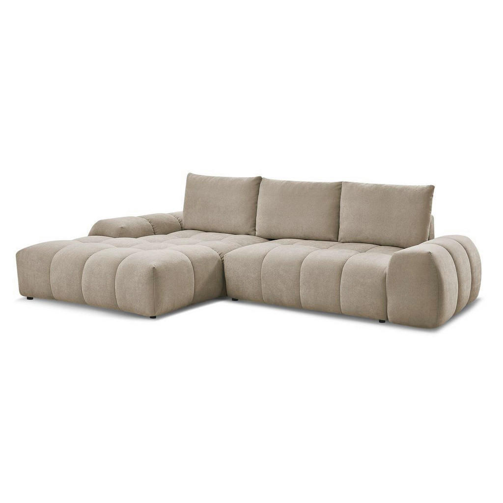 Thumbnail - Eckschlafsofa Everest, Taupe, Textil, Buche, Kiefer, 3-Sitzer, Füllung: Komfortschaum, 318x180 cm, Rücken echt, Armteil ...
