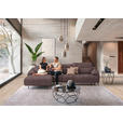 ECKSOFA in Echtleder Altrosa  165/313 cm  - Beige/Schwarz, Design, Leder/Metall (165/313cm) - Emilio Belluti