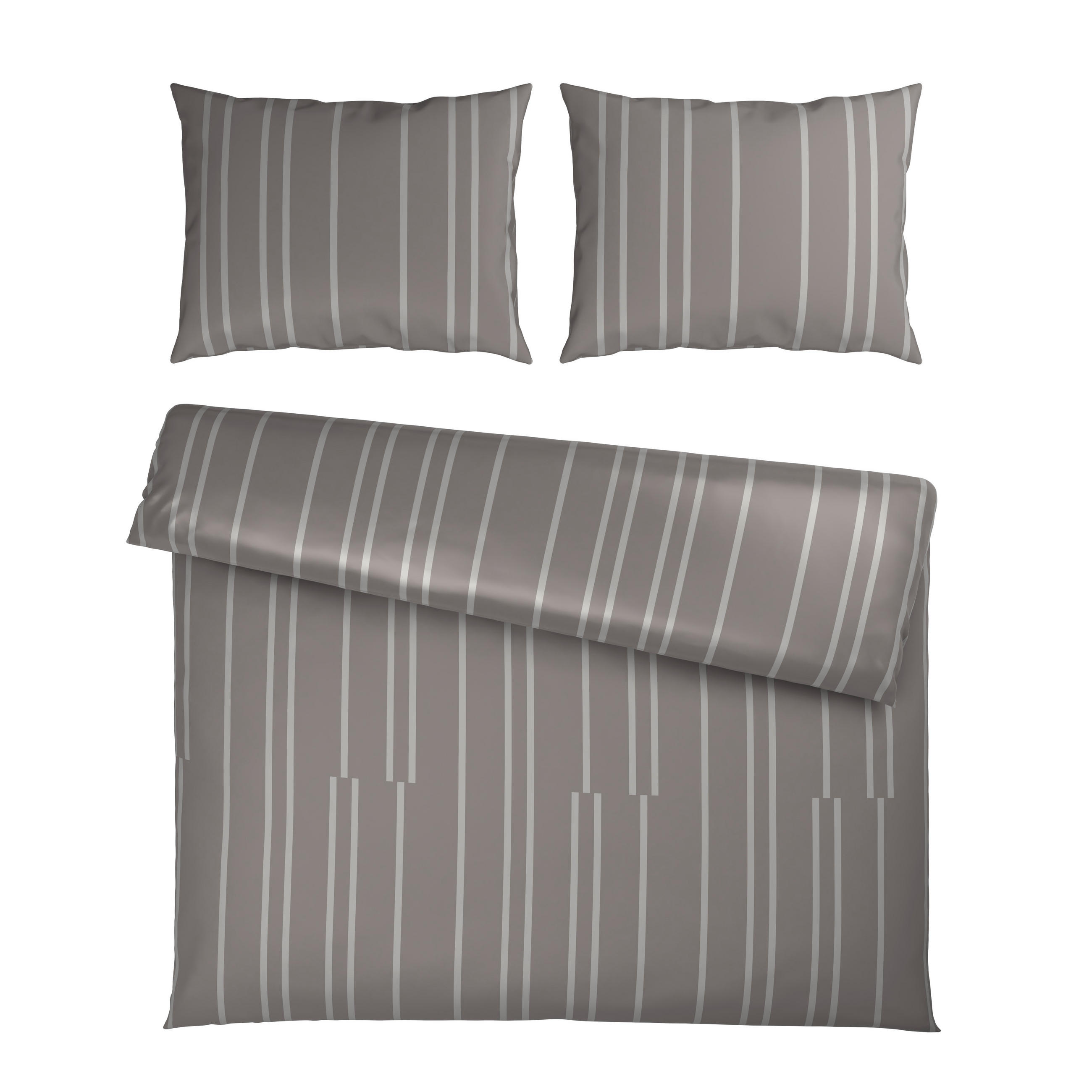 BETTWÄSCHESET Satin 200/210 cm  65 cm/100 cm  - Silberfarben, Design, Textil (200/210cm) - Dieter Knoll