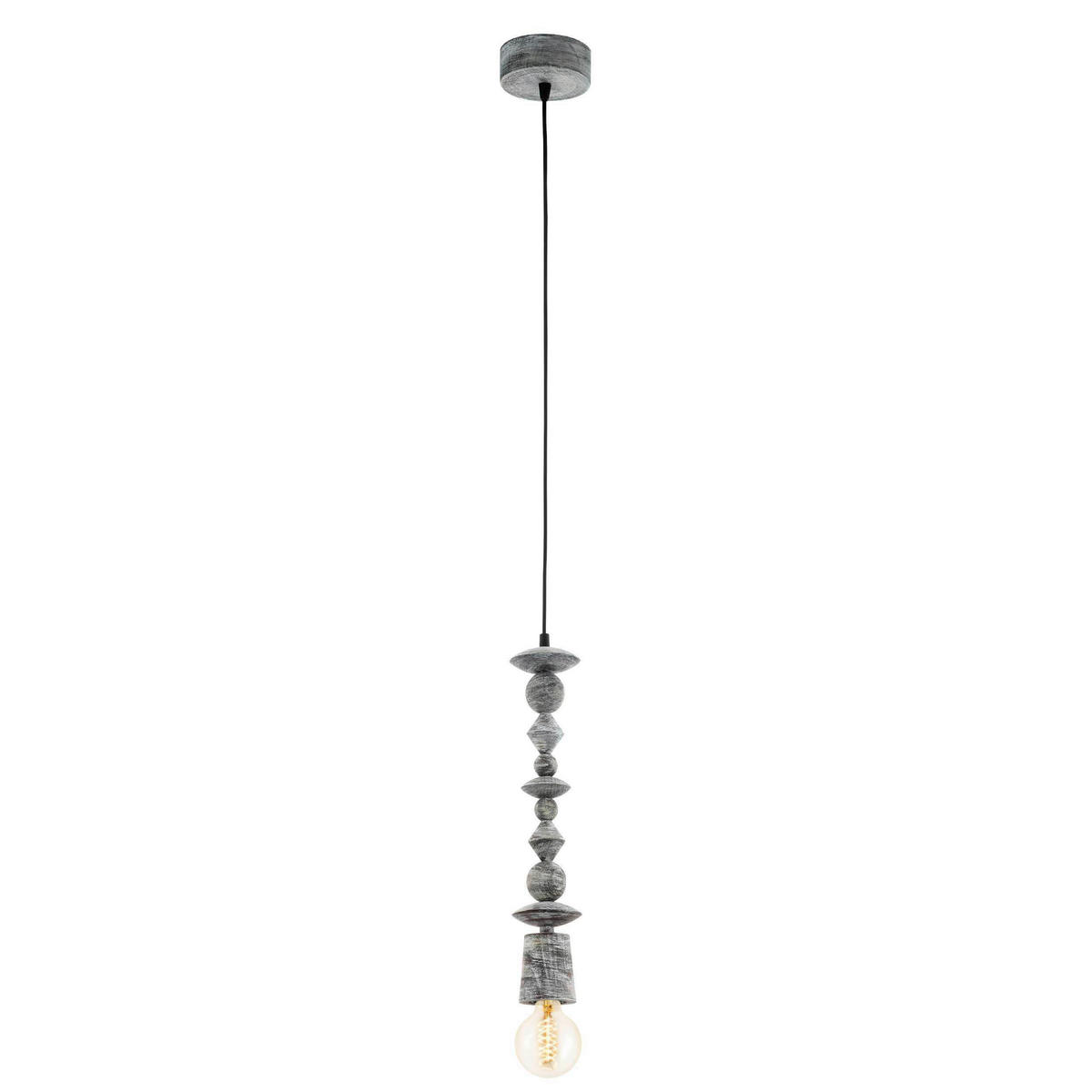 HÄNGELEUCHTE 8/110 cm    - Schwarz, Konventionell, Holz (8/110cm) - Eglo