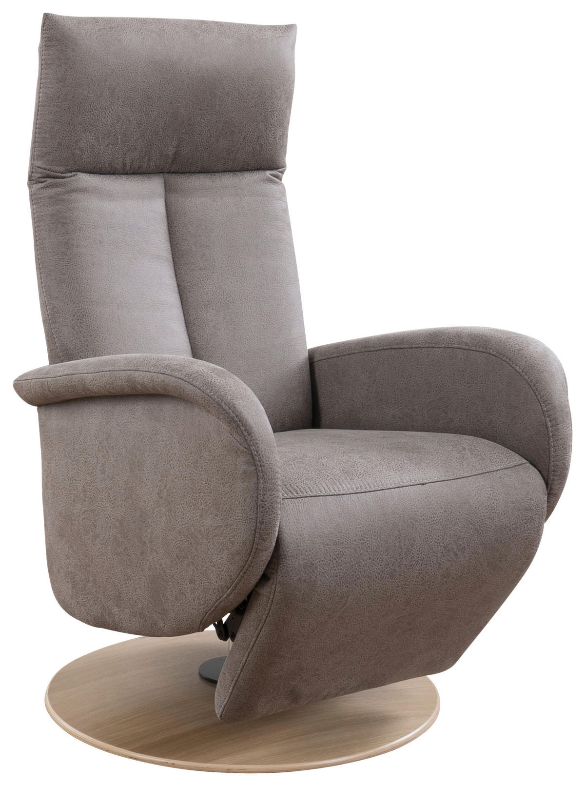 DREHSTUHL Mikrofaser Hellgrau  - Eiche Bianco/Hellgrau, KONVENTIONELL, Holz/Textil (75/112/82cm) - Sit & More