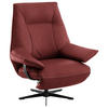RELAXSESSEL in Leder Weinrot  - Beige/Weinrot, Design, Leder/Metall (92/79/82cm) - Dieter Knoll
