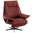 RELAXSESSEL in Leder Weinrot  - Beige/Weinrot, Design, Leder/Metall (92/79/82cm) - Dieter Knoll