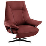 RELAXSESSEL in Leder Weinrot  - Beige/Weinrot, Design, Leder/Metall (92/79/82cm) - Dieter Knoll