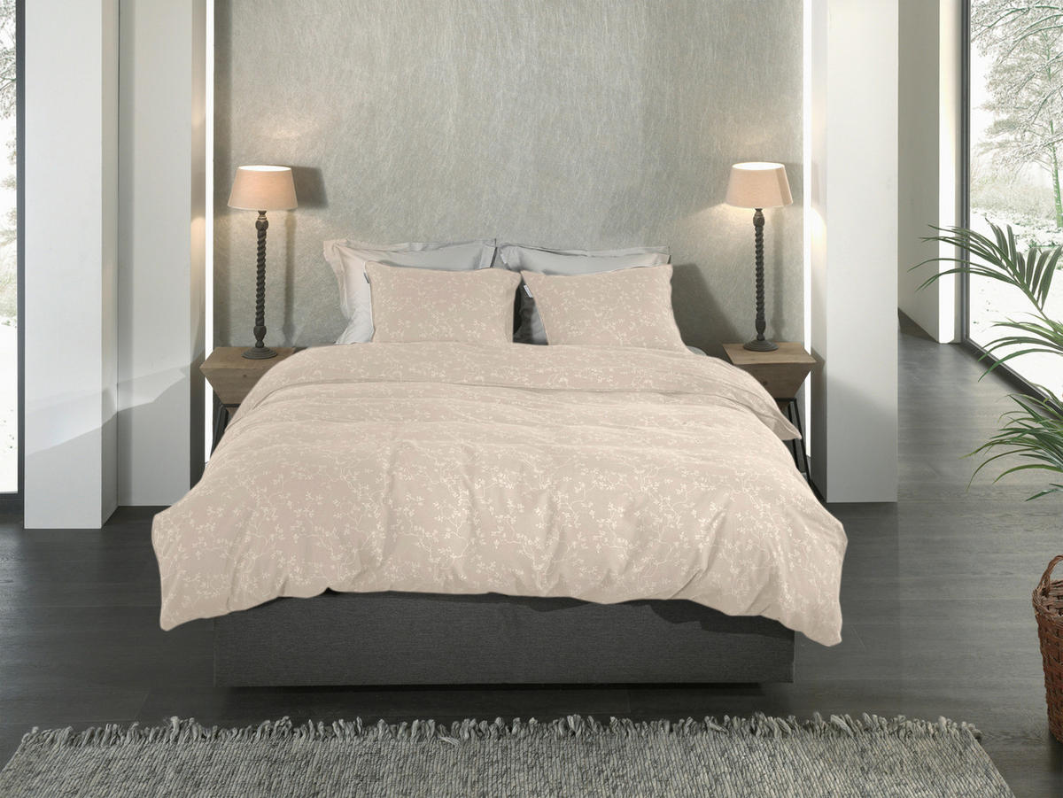 BETTWÄSCHE 2-teilig Alloro Flanell 135/200 cm  - Sandfarben, Basics, Textil (135/200cm) - Heckettlane