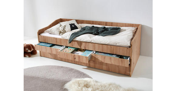 AUSZIEHBETT 90-180/200 cm in Eiche Artisan - Eiche Artisan, KONVENTIONELL, Holz/Holzwerkstoff (90-180/200cm) - Carryhome