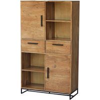 HIGHBOARD  in 90/160/40 cm  - Schwarz/Akaziefarben, Design, Holz/Metall (90/160/40cm) - home24