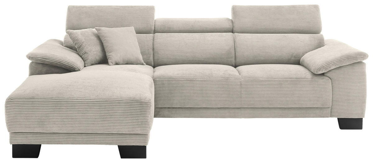 ECKSOFA in Cord Naturfarben  - Schwarz/Naturfarben, Design, Holz/Textil (174/270cm) - Pure Home Lifestyle