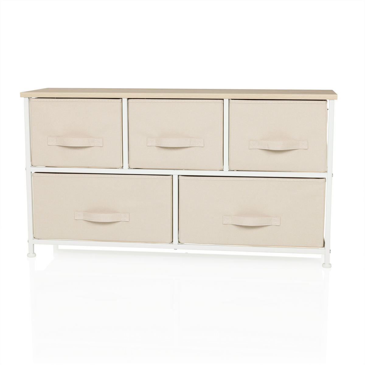 KOMMODE  in 100/55/30 cm  - Beige/Weiß, MODERN, Kunststoff/Textil (100/55/30cm) - MID.YOU