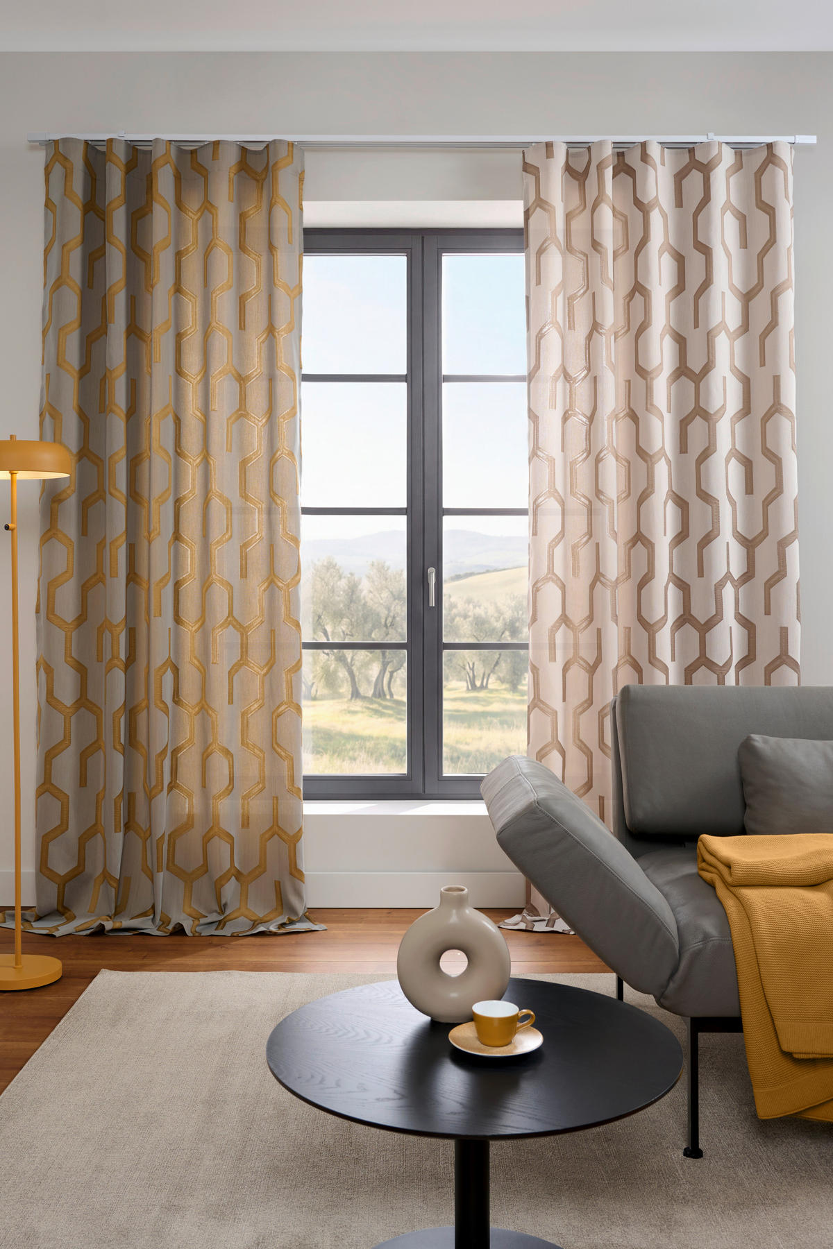 FERTIGVORHANG  blickdicht   140/260 cm  - Currygelb, Trend, Textil (140/260cm) - Dieter Knoll