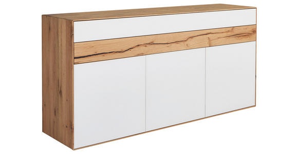 SIDEBOARD 182/90/48 cm  - Eichefarben/Schwarz, Design, Glas/Holz (182/90/48cm) - Valnatura