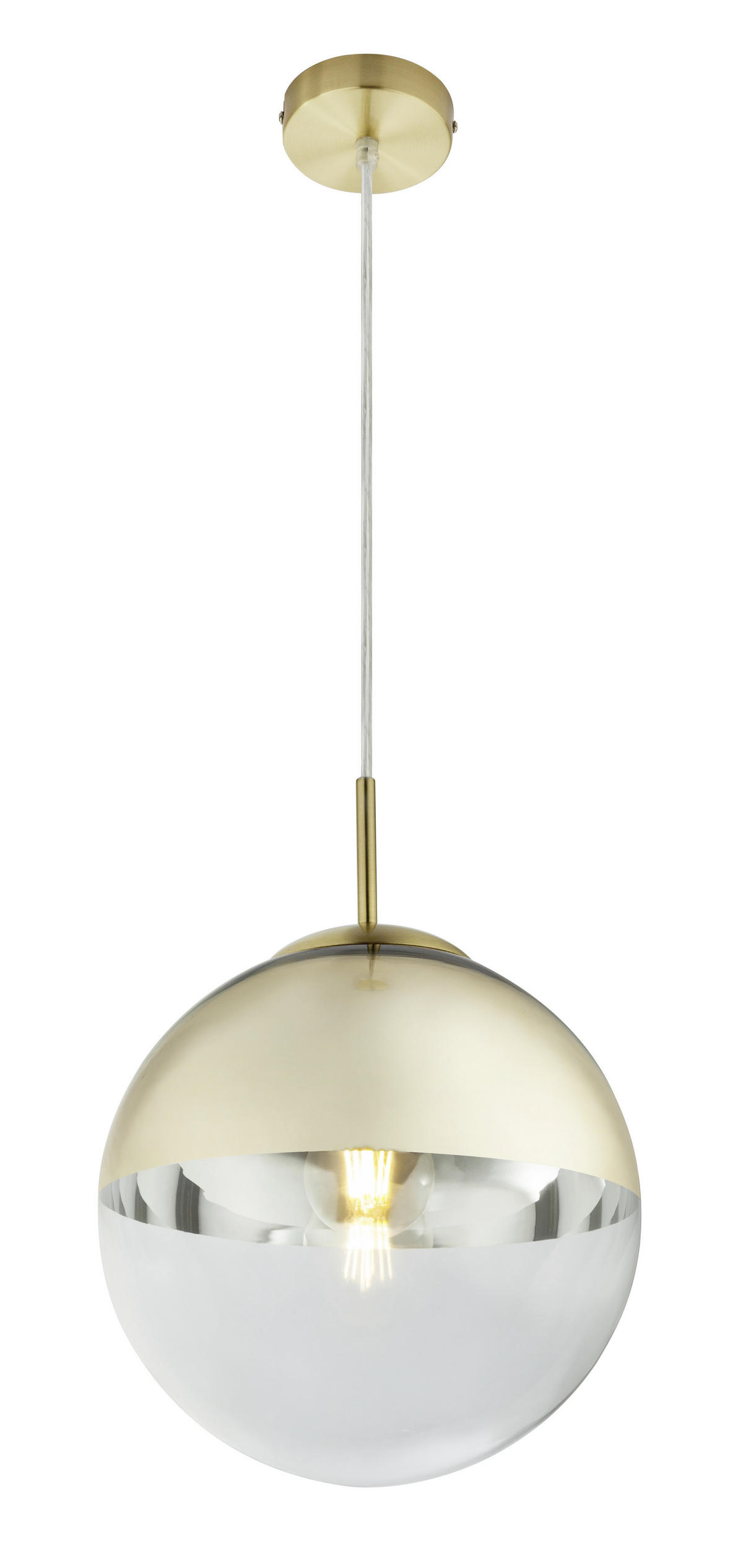 ZÁVĚSNÉ SVÍTIDLO, 25/120 cm  - průhledné/barvy zlata, Design, kov/sklo (25/120cm) - Globo