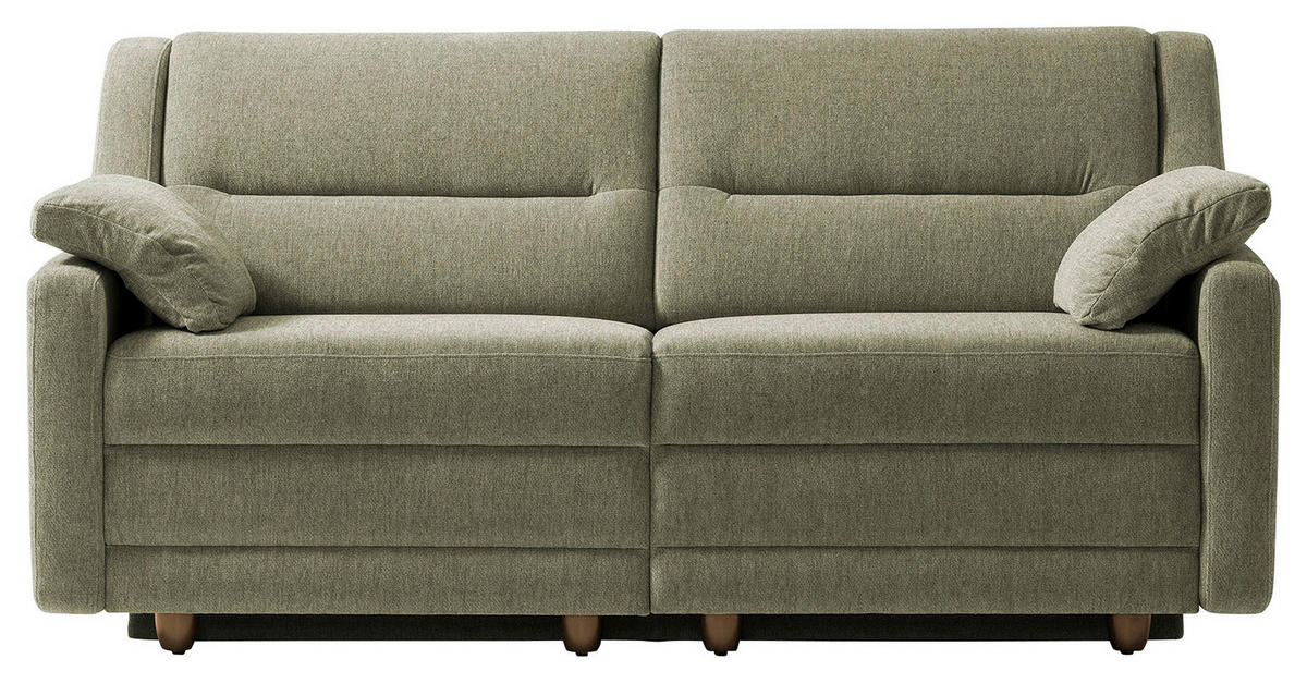 SCHLAFSOFA in Textil Olivgrün  - Buchefarben/Olivgrün, Konventionell, Holz/Textil (184/88/91cm) - Sedda