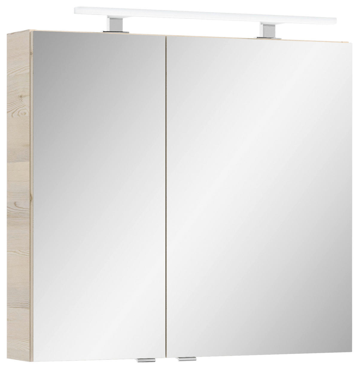 OMARA Z OGLEDALOM 75/70,3/15 cm  - barve kroma/barve hrasta, Konvencionalno, kovina/steklo (75/70,3/15cm) - Sadena
