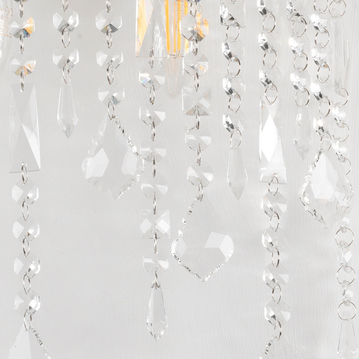 WANDLEUCHTE 38/20 cm   - Chromfarben, KONVENTIONELL, Glas/Metall (38/20cm)