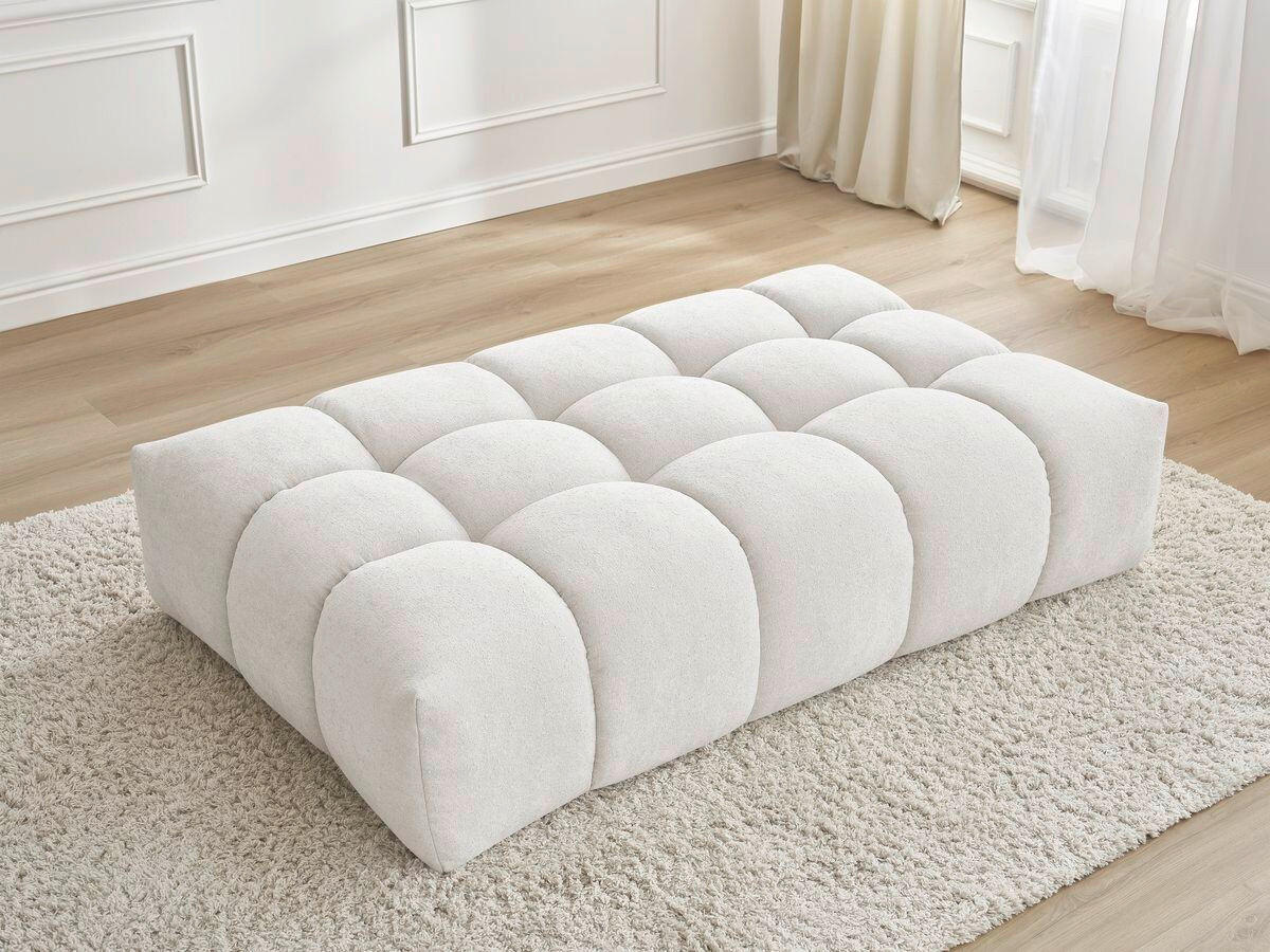 HOCKER EVEREST Struktur Weiß  - Schwarz/Weiß, MODERN, Kunststoff/Textil (166/100/40cm)