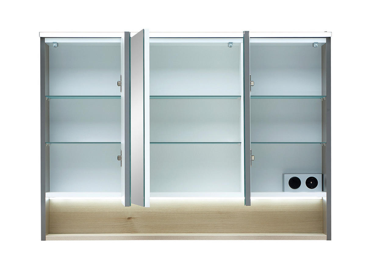 SPIEGELSCHRANK 100/71,6/21,4 cm  - Dunkelgrau, KONVENTIONELL, Glas/Holzwerkstoff (100/71,6/21,4cm) - Pelipal