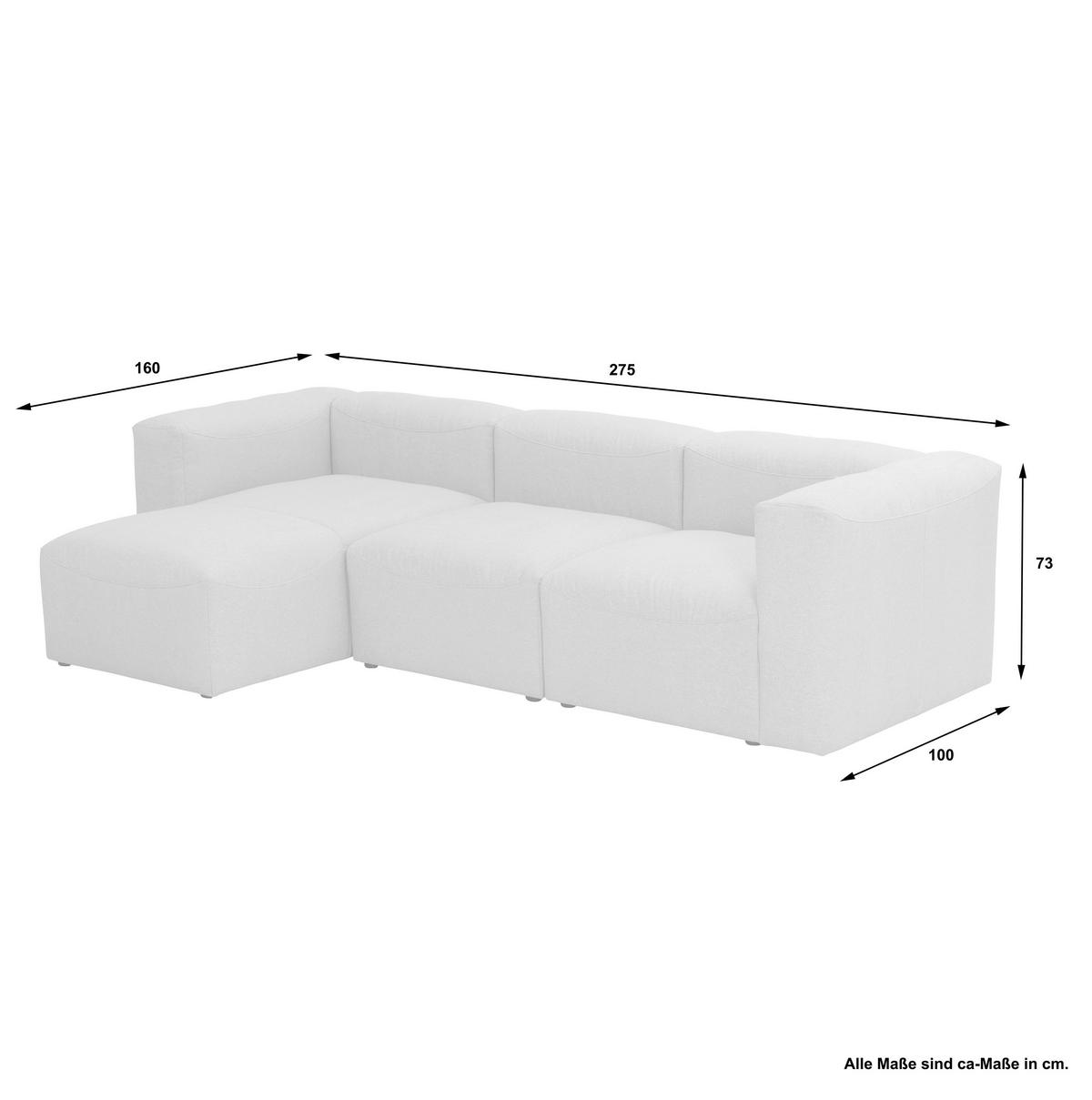 ECKSOFA Anthrazit Flachgewebe  - Anthrazit, Design, Kunststoff/Textil (160/275cm) - Max Winzer
