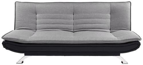 SCHLAFSOFA in Lederlook, Webstoff Grau, Schwarz, Edelstahlfarben  - Edelstahlfarben/Schwarz, Basics, Textil/Metall (190/90/102cm) - MID.YOU