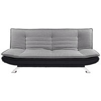SCHLAFSOFA in Lederlook, Webstoff Grau, Schwarz, Edelstahlfarben  - Edelstahlfarben/Schwarz, Basics, Textil/Metall (190/90/102cm) - MID.YOU