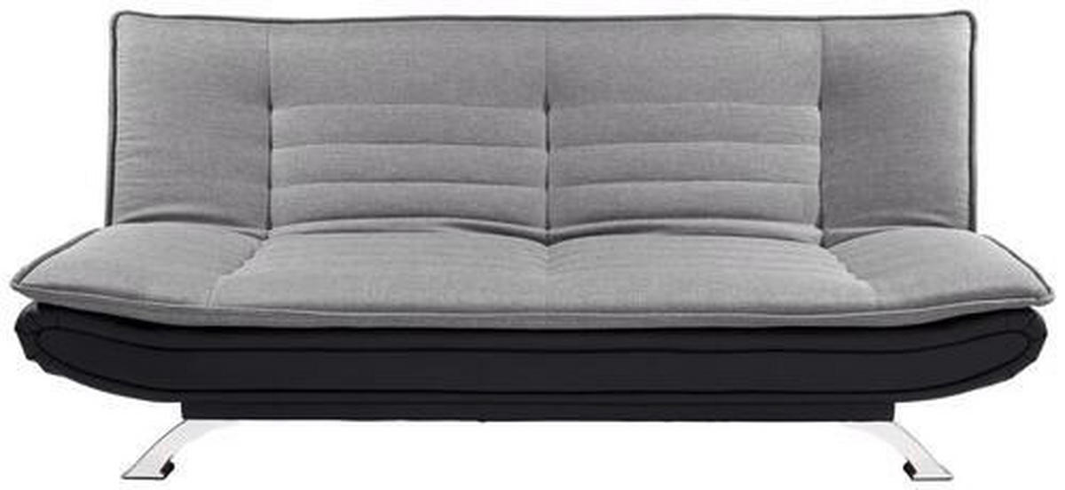 SCHLAFSOFA in Lederlook, Webstoff Grau, Schwarz, Edelstahlfarben  - Edelstahlfarben/Schwarz, Basics, Textil/Metall (190/90/102cm) - MID.YOU