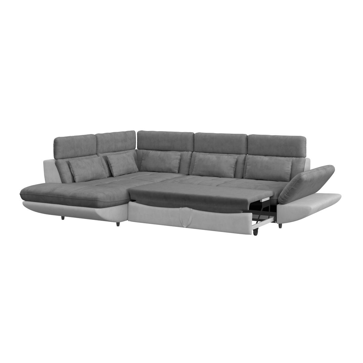 WOHNLANDSCHAFT Hellgrau, Dunkelgrau Mikrofaser  - Dunkelgrau/Hellgrau, MODERN, Kunststoff/Textil (311/233cm) - MID.YOU