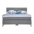 BOXSPRINGBETT 120/200 cm  in Grau  - Grau/Kupferfarben, KONVENTIONELL, Textil/Metall (120/200cm) - Esposa