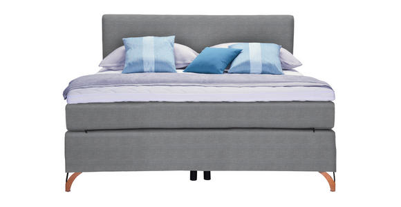 BOXSPRINGBETT 120/200 cm  in Grau  - Grau/Kupferfarben, KONVENTIONELL, Textil/Metall (120/200cm) - Esposa