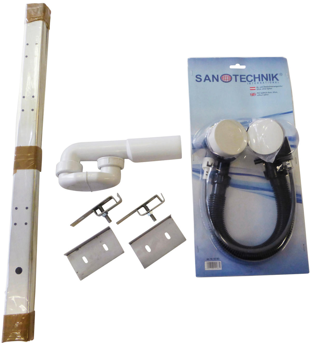 BADEWANNEN-MONTAGESET   - Silberfarben/Schwarz, KONVENTIONELL, Metall