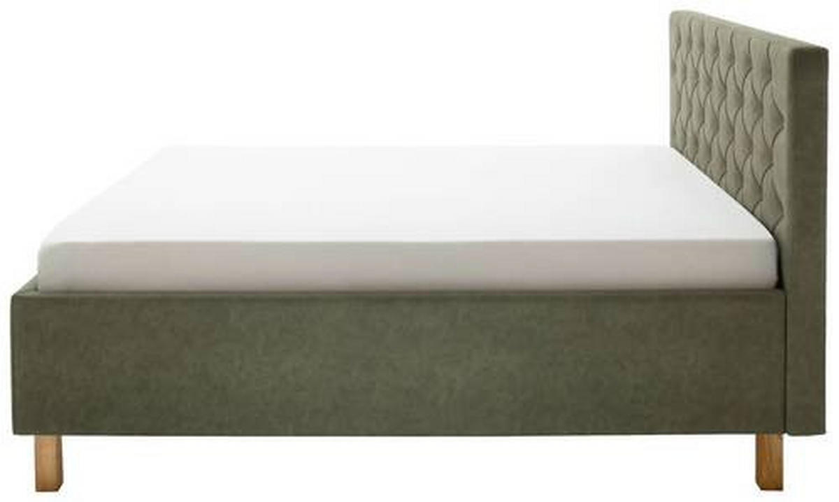 POLSTERBETT 160/200 cm  in Grün  - Grün, Modern, Holz/Holzwerkstoff (160/200cm) - Xora