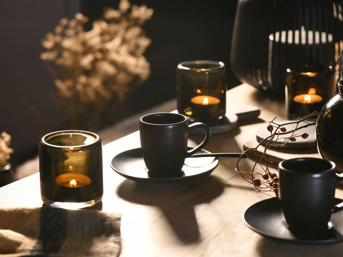 SET MED KOPPAR Soft Touch Black 12 delar  - Basics, keramik - Creatable