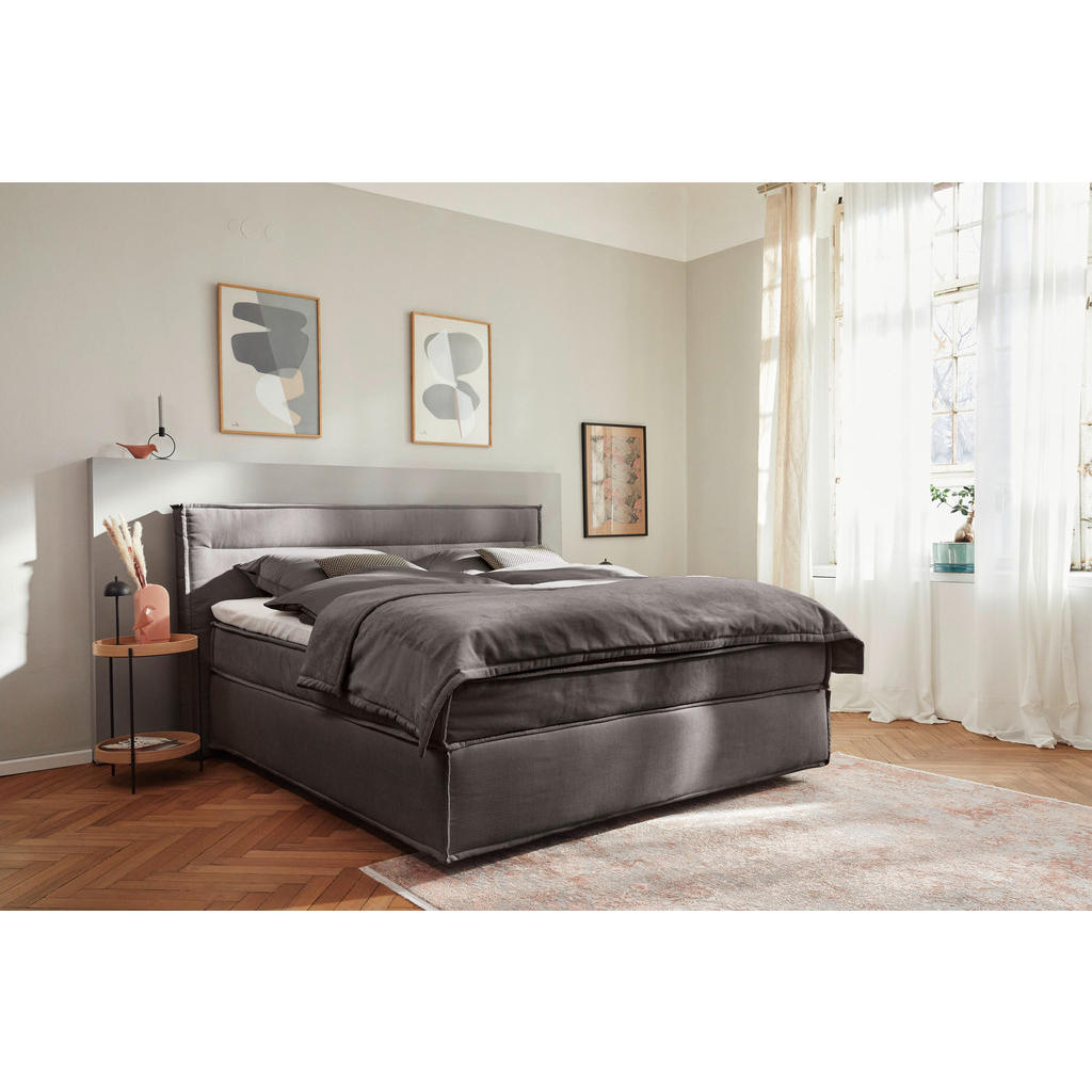 Thumbnail - Musterring Boxspringbett, Anthrazit, Textil, H2, 7-Zonen, Höhe ca. 22 cm, 180x200 cm, Dgm, Stoffauswahl, in verschiedene...