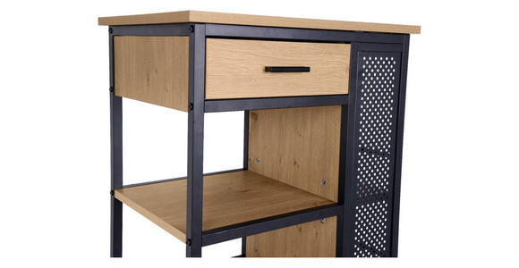 SERVIERWAGEN Naturfarben, Schwarz  - Schwarz/Naturfarben, Trend, Holzwerkstoff/Kunststoff (50/37/91cm) - Xora