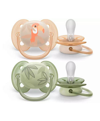 DUDA   - narančasta/maslinasto zelena, Basics, plastika/prirodni materijali (5/4/4cm) - Avent