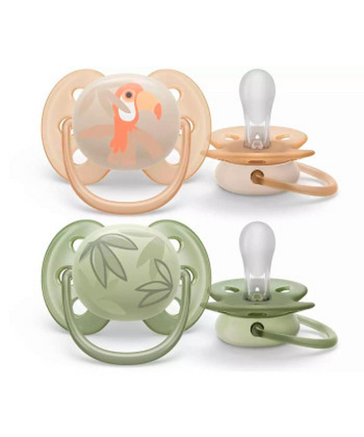 DUDA   - narančasta/maslinasto zelena, Basics, plastika/prirodni materijali (5/4/4cm) - Avent