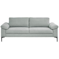 3-SITZER-SOFA Flachgewebe Blaugrau  - Blaugrau/Schwarz, Design, Textil/Metall (226/89/97cm) - Pure Home Lifestyle