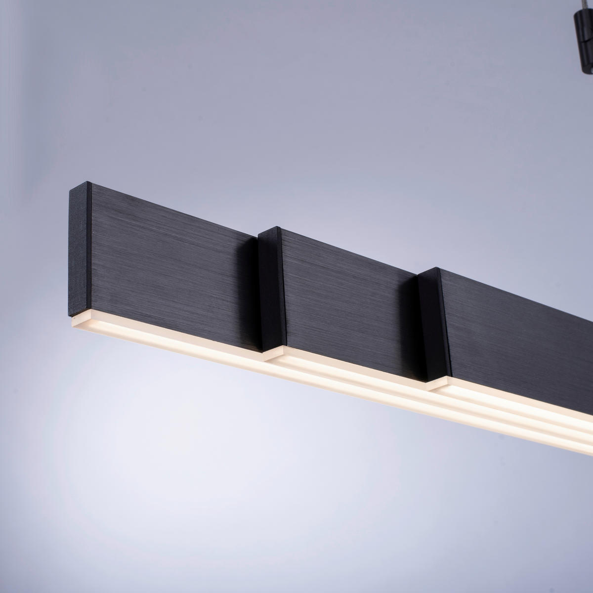 ZÁVĚSNÉ LED SVÍTIDLO, 120-200/5,5/110-200 cm  - šedá/antracitová, Lifestyle, kov/plast (120-200/5,5/110-200cm)