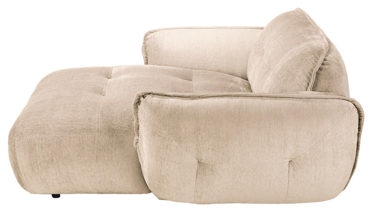 XXL-SESSEL in Chenille Creme  - Creme/Schwarz, Modern, Kunststoff/Textil (182/87/184cm) - Trendmanufaktur