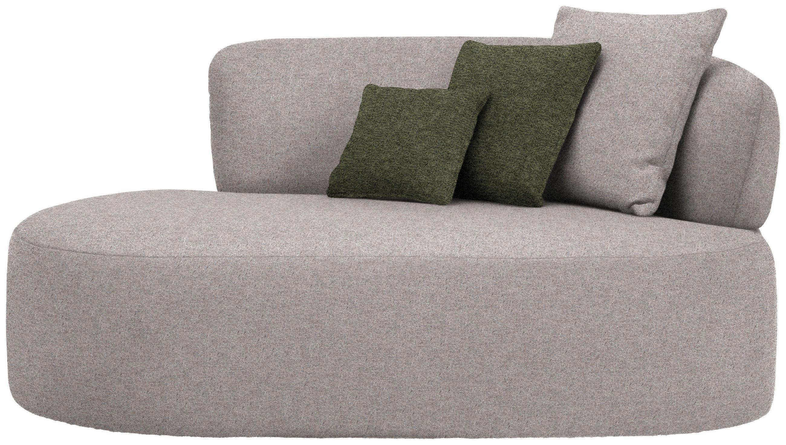 RÉCAMIERE in Chenille Grün, Greige  - Greige/Schwarz, MODERN, Kunststoff/Textil (166/86/105cm) - Hom`in