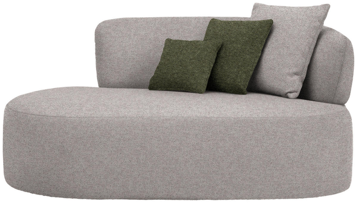 RÉCAMIERE in Chenille Grün, Greige  - Greige/Schwarz, MODERN, Kunststoff/Textil (166/86/105cm) - Hom`in