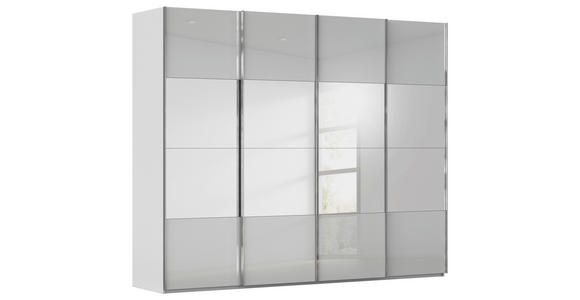 SCHWEBETÜRENSCHRANK  in Seidengrau  - Chromfarben/Seidengrau, Design, Glas/Holzwerkstoff (271/235/68cm) - Novel