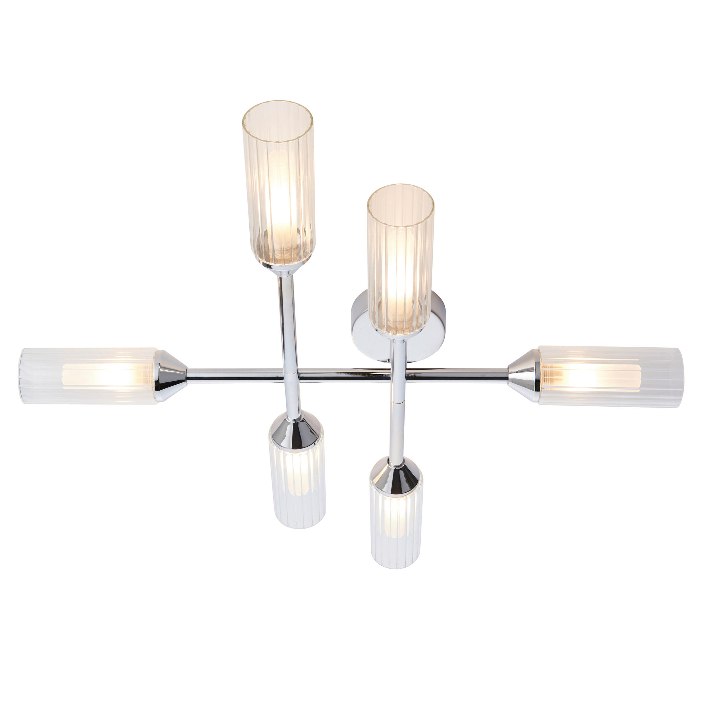 BADEZIMMER-DECKENLEUCHTE  67/12 cm    - Klar/Schwarz, KONVENTIONELL, Glas (67/12cm) - ENDON