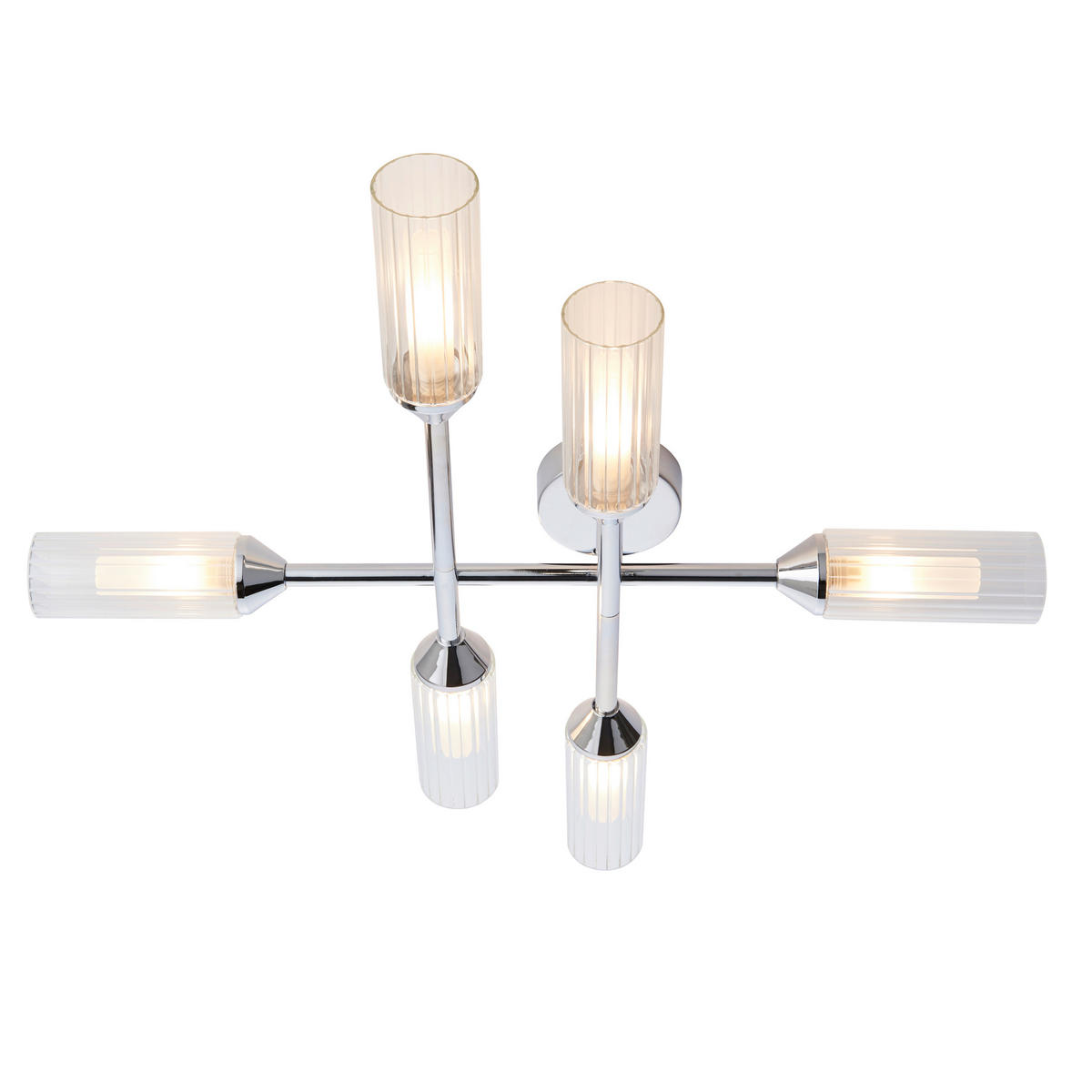 BADEZIMMER-DECKENLEUCHTE  67/12 cm    - Klar/Schwarz, KONVENTIONELL, Glas (67/12cm) - ENDON
