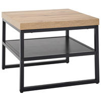 COUCHTISCH 50/50/40 cm quadratisch Naturfarben, Schwarz  - Schwarz/Naturfarben, Basics, Holzwerkstoff/Metall (50/50/40cm) - Carryhome